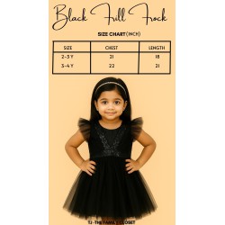 Black V Neck Frill Frock (2-3Y & 3-4Y) | Stylish & Comfortable | TJ The Family Closet