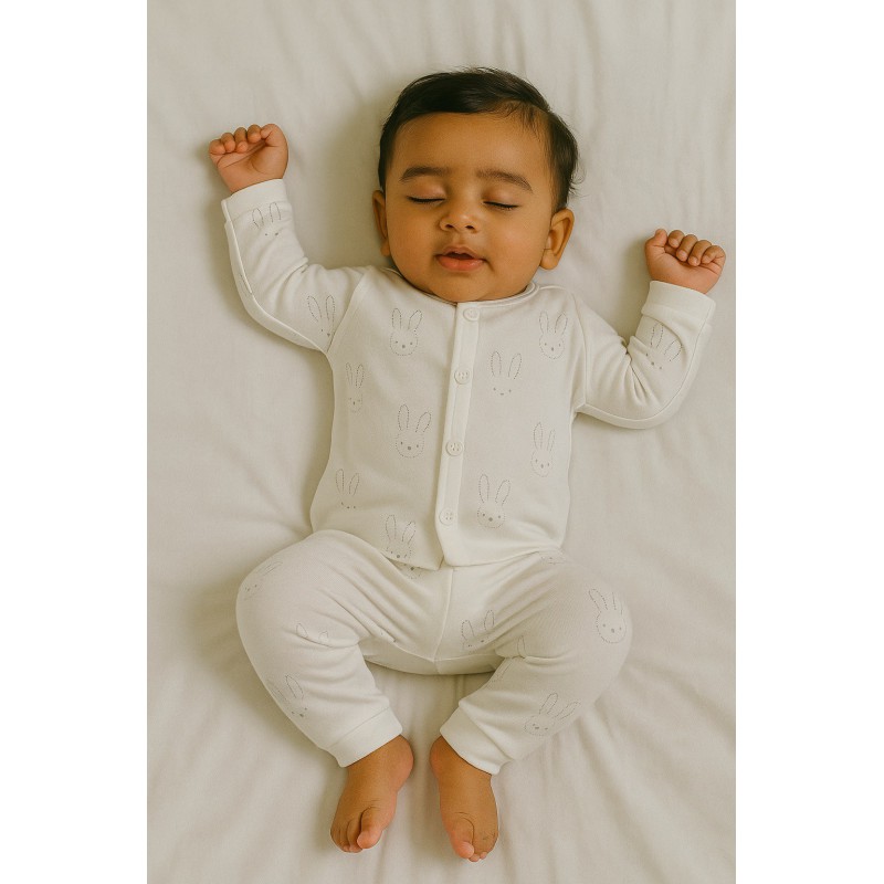 Bunny Print Pyjama Set for Infants | Soft Cotton Nightwear – TJ The Family Closet Bunny Print Pyjama Set for Infants | Soft Cotton Nightwear – TJ The Family Closet