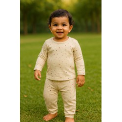 Grey Dots Pyjama Neck (6-12M) | Soft & Playful Baby Wear | TJ The Family Closet