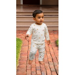 White Geometric Pyjama Neck (6-12M) | Soft & Stylish Baby Wear | TJ The Family Closet