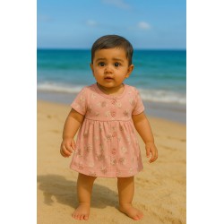 Baby Pink Infant Frock (0-3M & 3-6M) | Soft & Cute Baby Dress | TJ The Family Closet