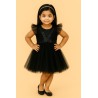 Black V Neck Frill Frock (2-3Y & 3-4Y) | Stylish & Comfortable | TJ The Family Closet
