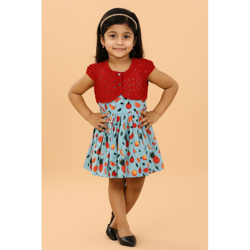 Frock With Shrug (2-3Y & 6-7Y) | Stylish & Comfortable Kids Outfit | TJ The Family Closet Frock With Shrug (2-3Y & 6-7Y) | Stylish & Comfortable Kids Outfit | TJ The Family Closet