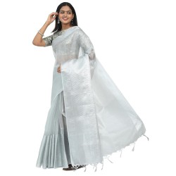 Buy TJAII Banarasi Silk Saree Online – Elegant Zari & Floral Design for Weddings & Festivals