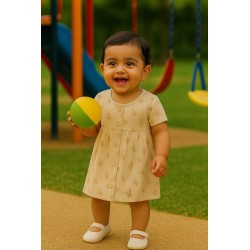 Bunny & Floral Infant Frock – 100% Cotton Baby Dress | TJ – The Family Closet