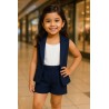 Girls Navy Blue Co-ord Set (3–8 Yrs) – Western Blazer Style | TJ – The Family Closet
